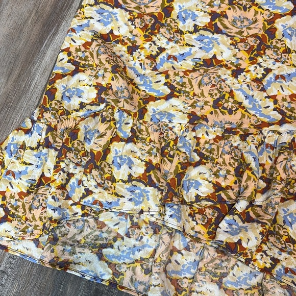 Free People Nadia Floral-Print Ruffle-Hem Skirt size 8 - Picture 5 of 8